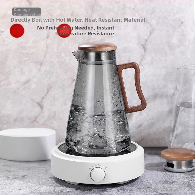 Set de ceainic pentru apă rece, stil retro, capacitate mare, sticlă din borosilicat înalt, rezistent la temperaturi, pentru living.