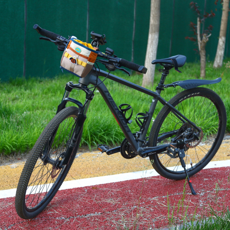 Geantă de ghidon pentru bicicletă, impermeabilă, spațiu de depozitare pentru sticlă de apă și echipament