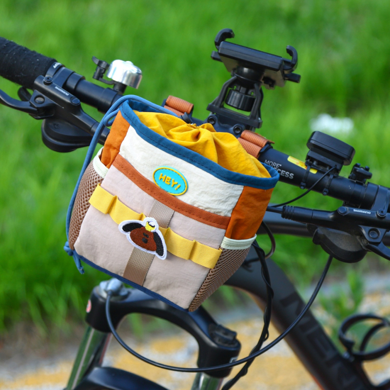 Geantă de ghidon pentru bicicletă, impermeabilă, spațiu de depozitare pentru sticlă de apă și echipament