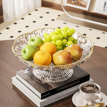 Coș de fructe cu picioare înalte și tavă de scurgere, pentru utilizare casnică, design elegant, capacitate mare, potrivit pentru bomboane, gustări și fructe pe măsuța de living.