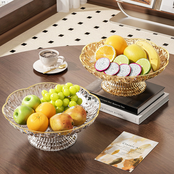 Coș de fructe cu picioare înalte și tavă de scurgere, pentru utilizare casnică, design elegant, capacitate mare, potrivit pentru bomboane, gustări și fructe pe măsuța de living.