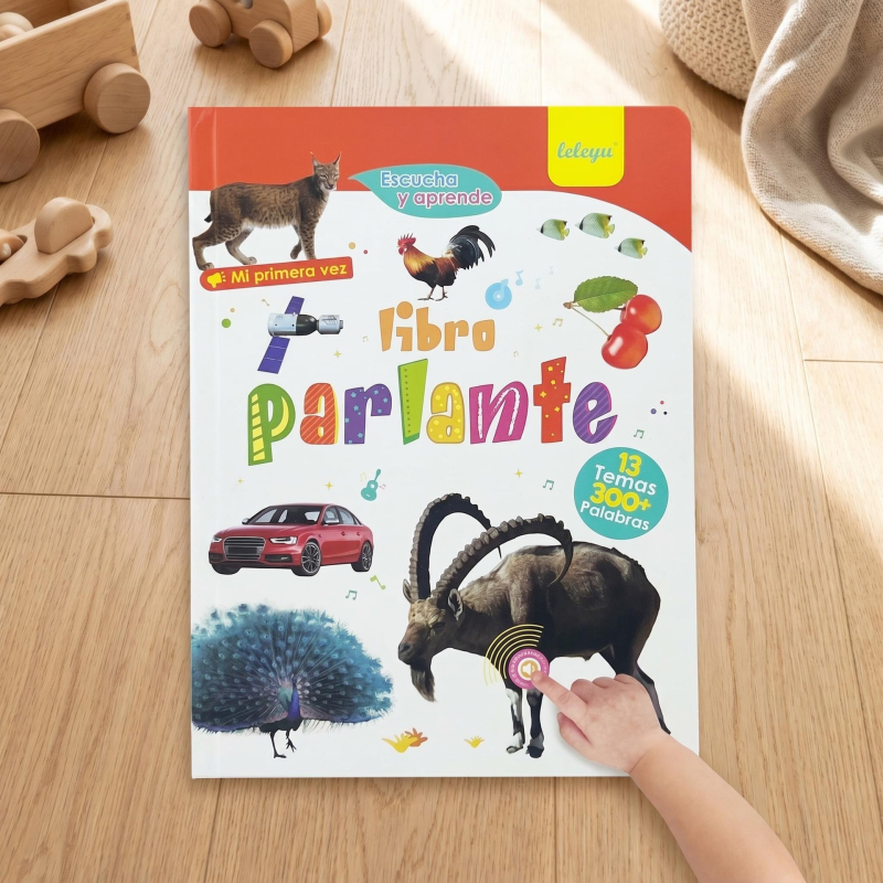 Tong Belle Carte de citire bilingvă spaniolo-engleză cu atingere și sunet pentru copii 0-6 ani