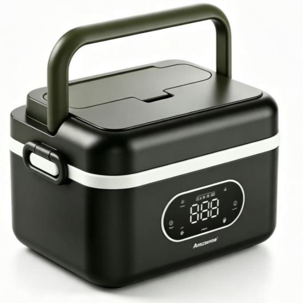 Cutie de prânz electric izolată, fără apă adăugată, cu temporizator USB, oțel inoxidabil 304, portabilă pentru mașină