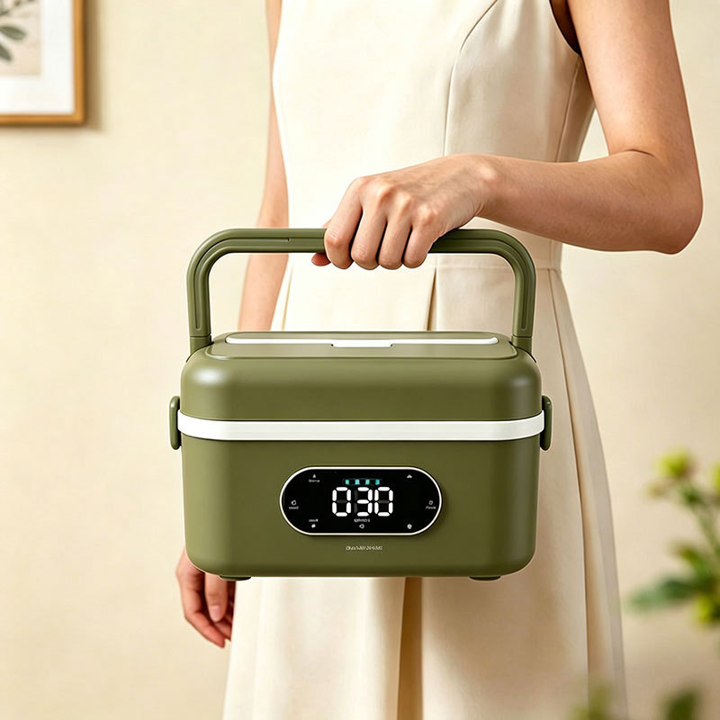Cutie de prânz electric izolată, fără apă adăugată, cu temporizator USB, oțel inoxidabil 304, portabilă pentru mașină