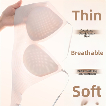 Sutien invizibil fără bretele, cupe ultra-subțiri modelate, fără cusături, material respirabil, bretele detașabile