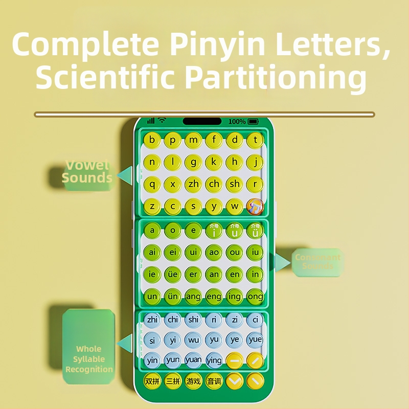 Inteligentné vreckové vzdelávacie zariadenie Pinyin pre predškolákov, vzdelávacia hračka pre výcvik phonics v Pinyin