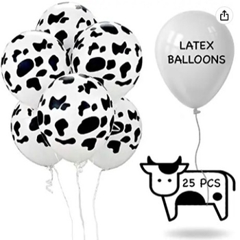 Baloane de latex cu model vacă, decor pentru petrecerea copiilor cu temă vacă și recuzită pentru fotografii, pachet de 25 bucăți