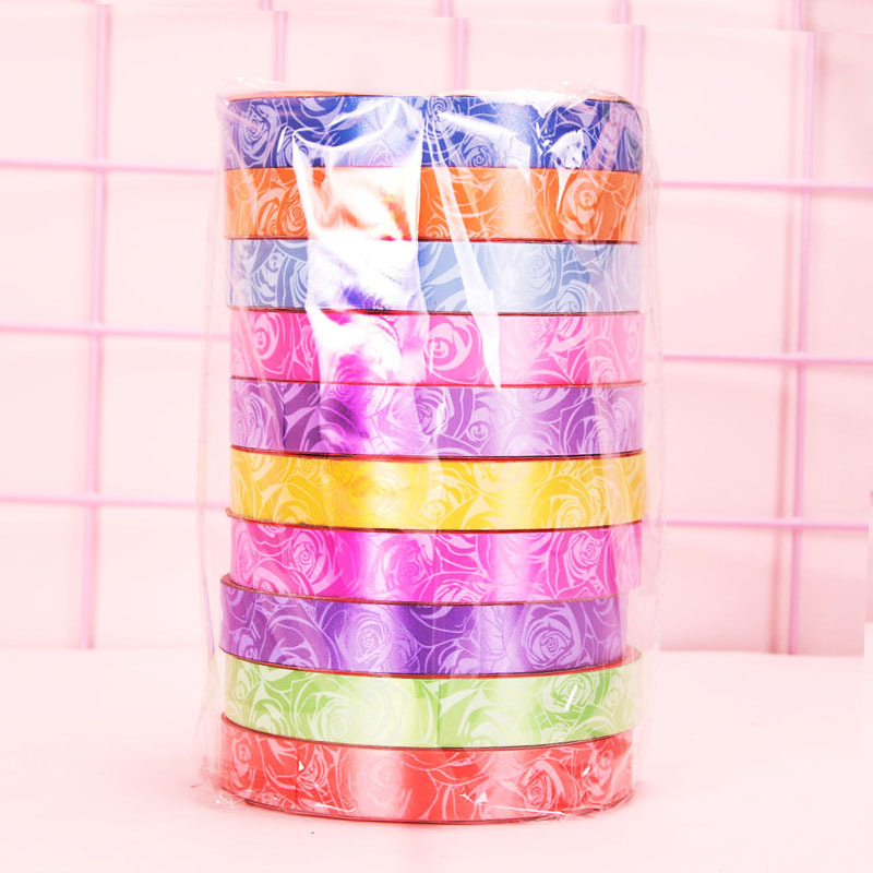 Panglică roz făcută manual, panglică din plastic cu clopoțel de vânt pliabil, decor pentru ambalare cadouri și legare baloane, decor DIY