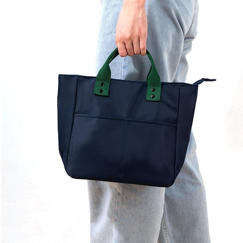 Geantă de damă din nailon, tote spațioasă, pentru muncă și cumpărături, culoare solidă.