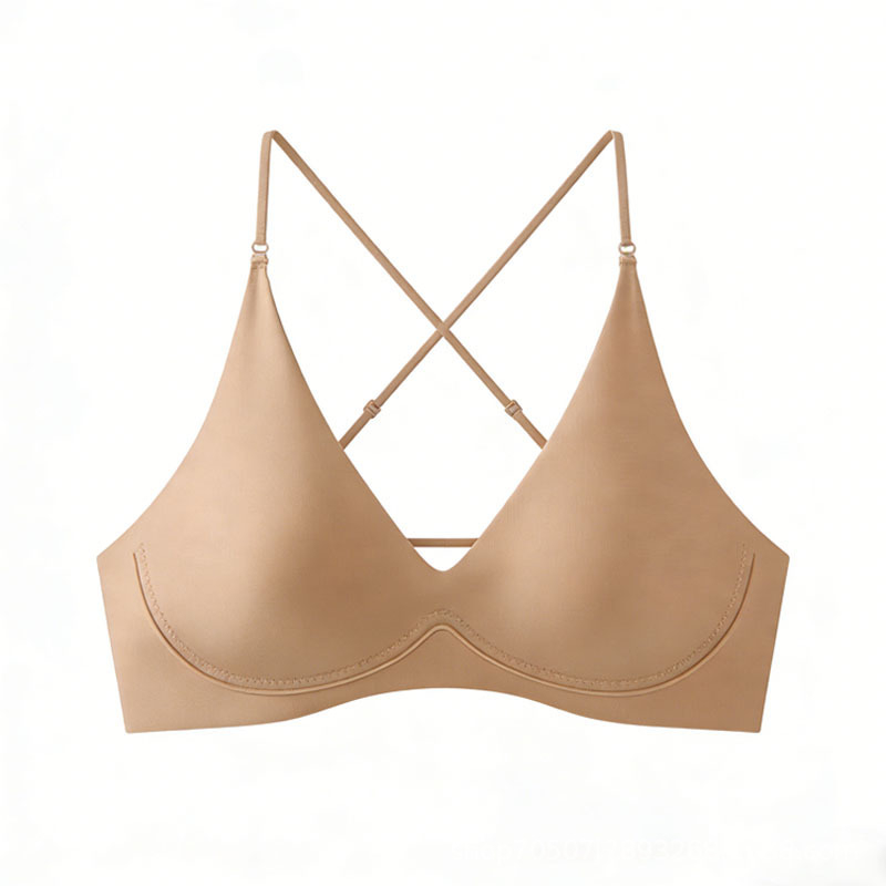Bustier fără cusături, design cu spate deschis și lift invizibil, cupă 3/4, cupă modelată din latex, bretele fixe, căptușeală din elastan
