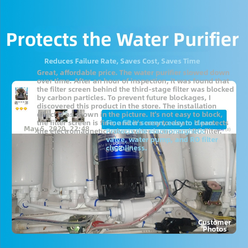 Filtru micro cu conexiune rapidă 2–3 minute pentru purificator de apă — prefiltru cu plasă din oțel inoxidabil pentru sediment și particule