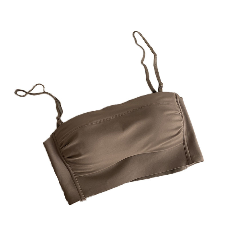 Sutien bandeau fără cusături, cupe subțiri, spate deschis, fără balene, confortabil pentru uz zilnic