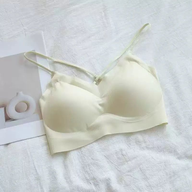 Sutien fără spate în formă de U pentru femei, invizibil, fără cusături, wireless, stil subțire de vară, cupa 3/4, cupe modelate