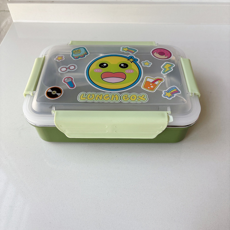 Cutie pentru prânz din oțel inoxidabil 304, izolată, cu compartimente — design drăguț pentru elev