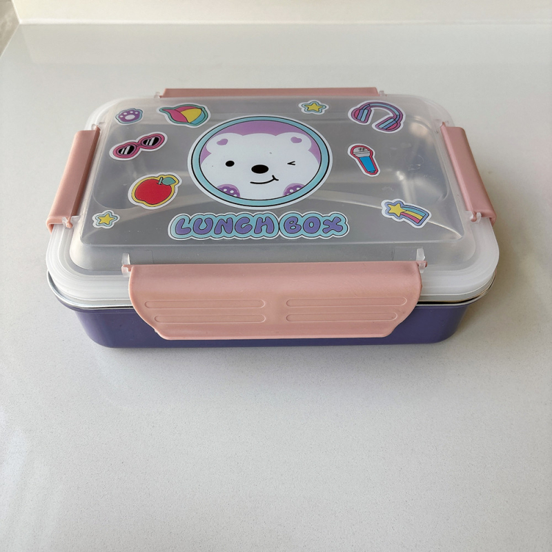 Cutie pentru prânz din oțel inoxidabil 304, izolată, cu compartimente — design drăguț pentru elev