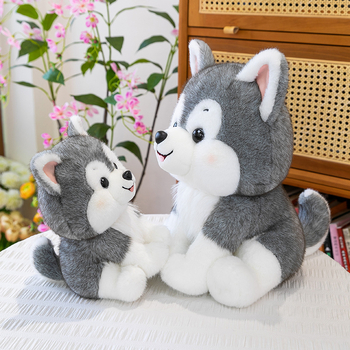 Jucărie de pluș husky drăguț pentru copii — pernă de somn moale, decor pentru casă, cadou de ziua de naștere