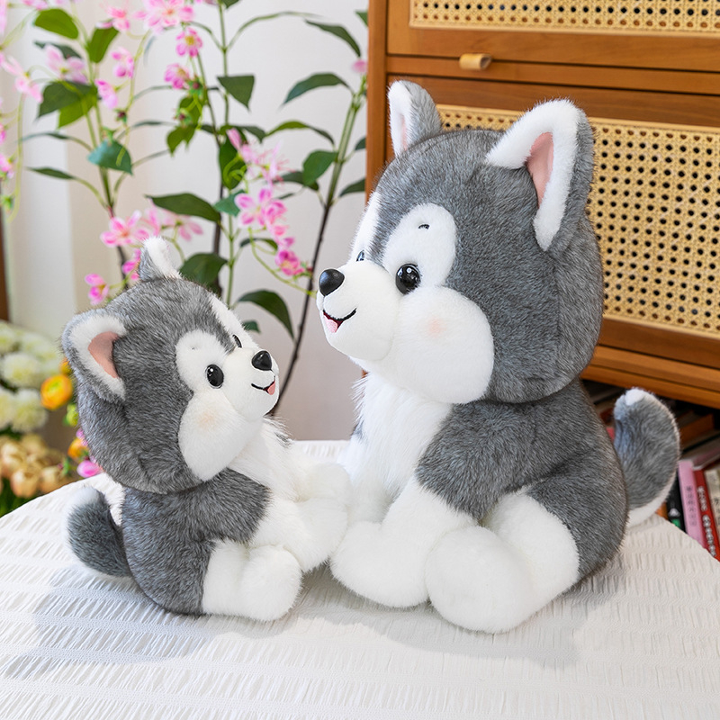 Jucărie de pluș husky drăguț pentru copii — pernă de somn moale, decor pentru casă, cadou de ziua de naștere