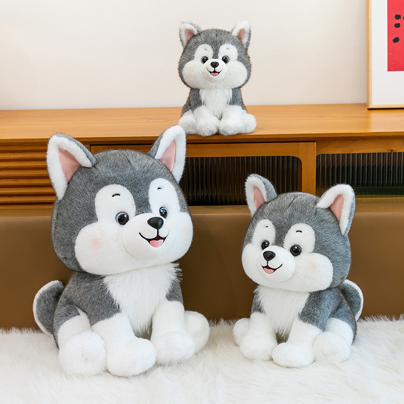 Jucărie de pluș husky drăguț pentru copii — pernă de somn moale, decor pentru casă, cadou de ziua de naștere