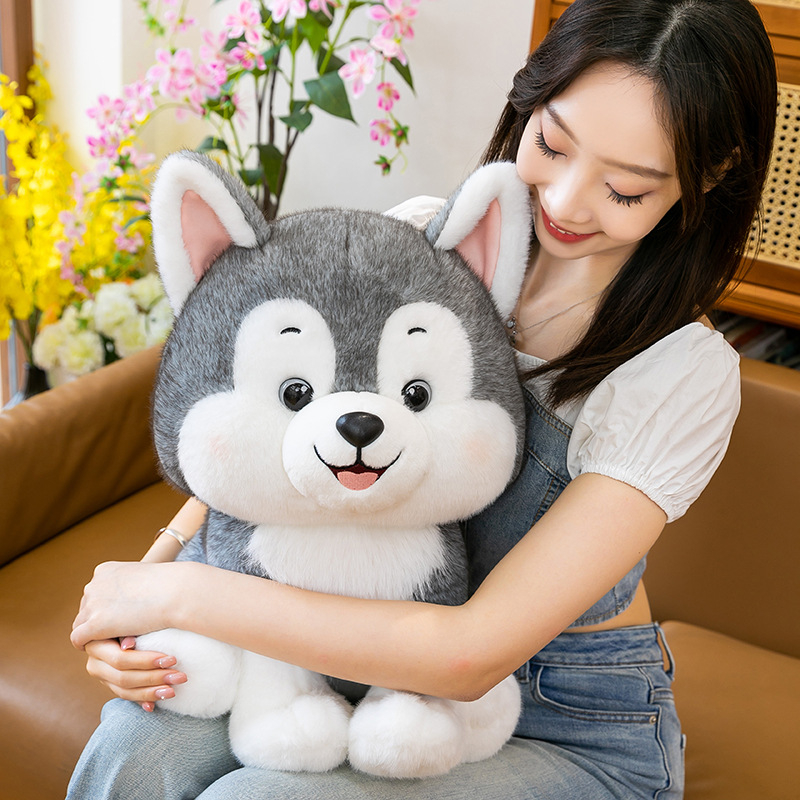 Jucărie de pluș husky drăguț pentru copii — pernă de somn moale, decor pentru casă, cadou de ziua de naștere