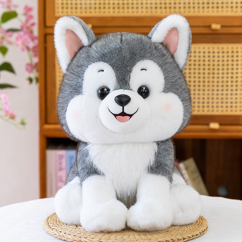 Jucărie de pluș husky drăguț pentru copii — pernă de somn moale, decor pentru casă, cadou de ziua de naștere
