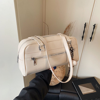 Geantă de umăr pentru femei din PU, capacitate mare, model 2025, stil urban casual, formă baguette