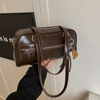 Geantă de umăr pentru femei din PU, capacitate mare, model 2025, stil urban casual, formă baguette