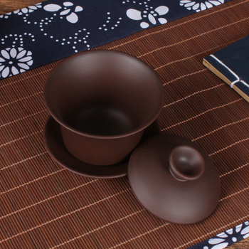 Set Kung Fu pentru ceai – Bol mare acoperit din lut purpuriu, ceramică, pentru infuzarea ceaiului