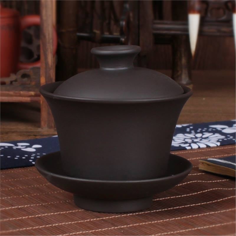 Set Kung Fu pentru ceai – Bol mare acoperit din lut purpuriu, ceramică, pentru infuzarea ceaiului