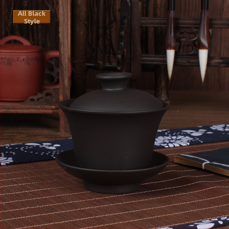 Set Kung Fu pentru ceai – Bol mare acoperit din lut purpuriu, ceramică, pentru infuzarea ceaiului