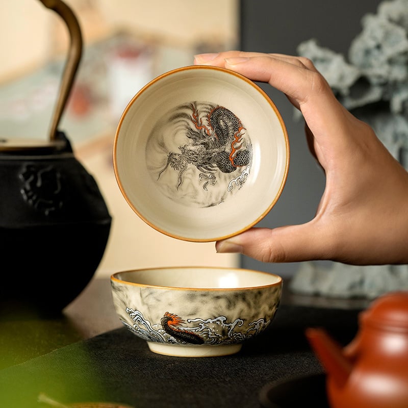 Ceșu Pu-erh Ru Kiln, ceașcă ceramică pentru uz personal, stil chinez Jian Ware pentru acasă