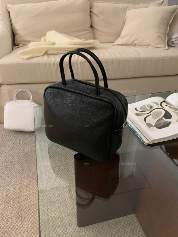 Geantă pentru femei din piele naturală, mică geantă pătrată în stil retro minimalist, geantă Boston