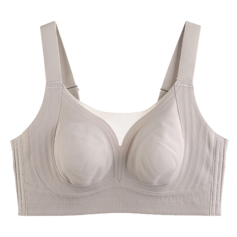  Sutien fără cusături, plus-size, pentru busturi mari, cupe cu urechi de iepure, cupe modelate ultra-subțiri, push-up și adunare laterală