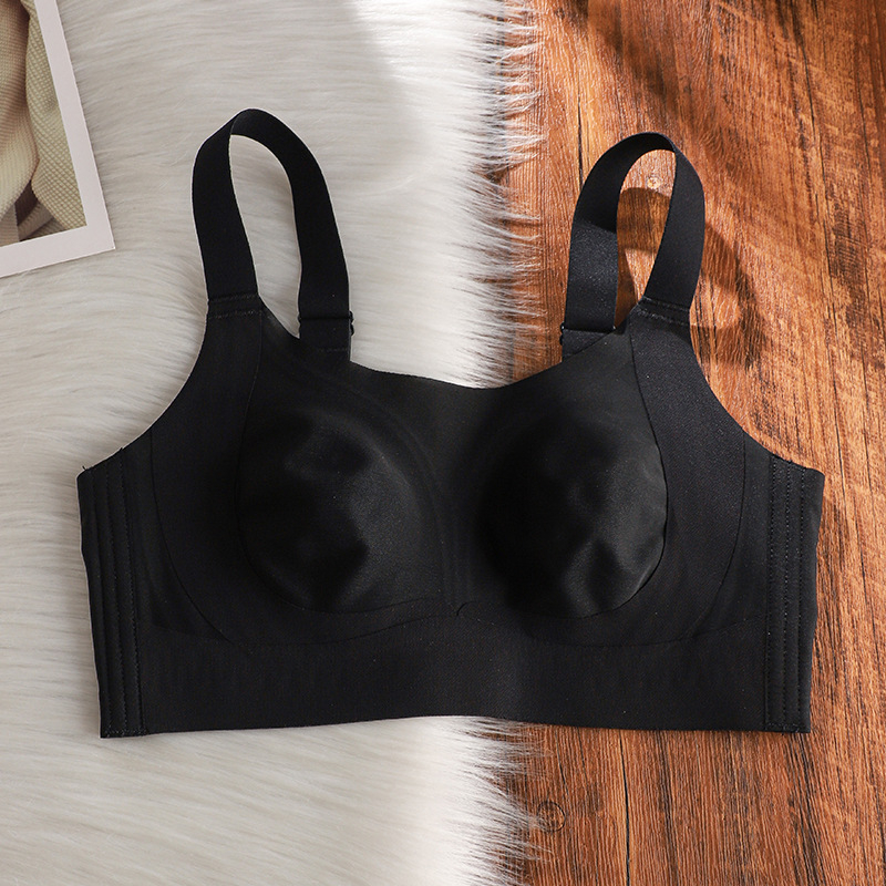  Sutien fără cusături, plus-size, pentru busturi mari, cupe cu urechi de iepure, cupe modelate ultra-subțiri, push-up și adunare laterală
