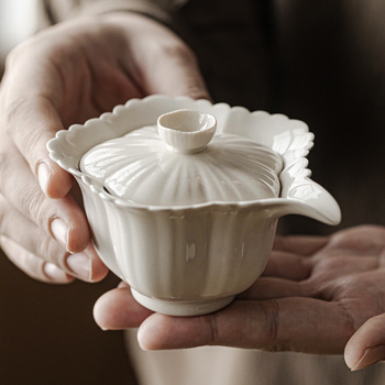 MiYa gaiwan cu capac, set ceai cu bol și ceașcă în stil Three-Talent, ceramic Gongfu pentru casă