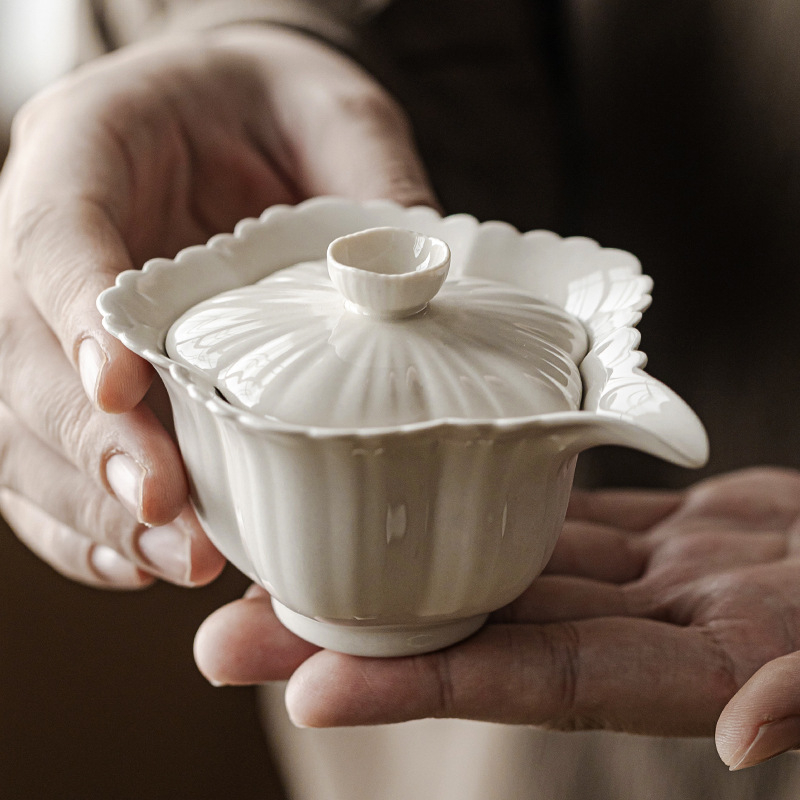 MiYa gaiwan cu capac, set ceai cu bol și ceașcă în stil Three-Talent, ceramic Gongfu pentru casă