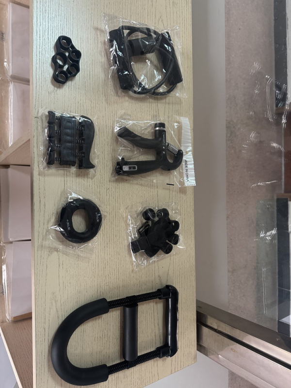 Set de antrenament pentru prindere, șapte piese, 10–100 kg rezistență, inele de prindere în formă de opt