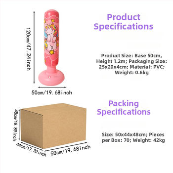 Coloană de box gonflabilă pentru copii, verticală, sac de box gonflabil pentru antrenament