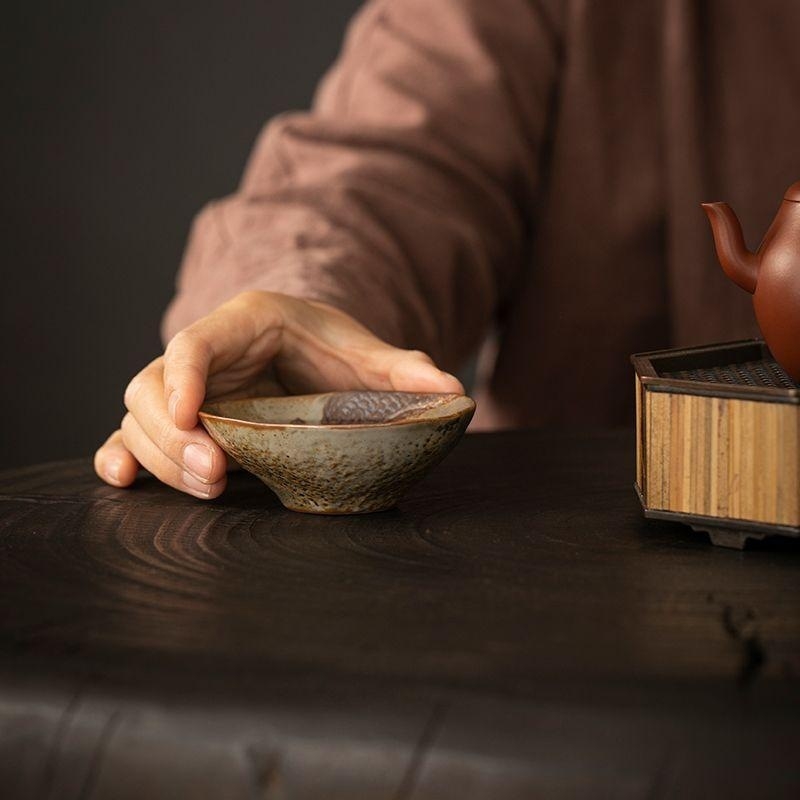 Ceșcuță ceramică în formă de dragon cu glazură de cuptor, lut purpuriu cu nisip, set Kung Fu pentru ceai, ceașcă premium pentru maeștri