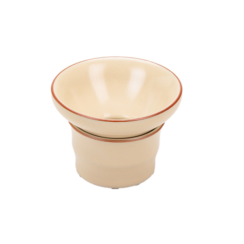Filtru de ceai ceramic din Ru kiln bej, cu plasă fină – accesorii pentru ceremonia ceaiului, uz casnic