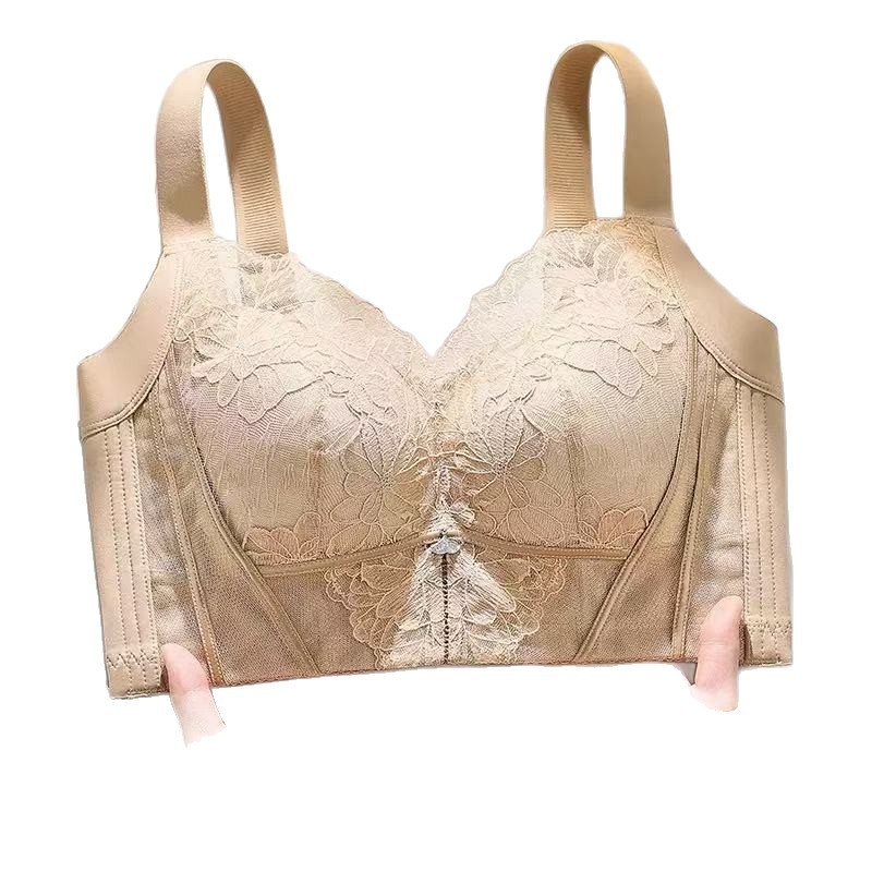 Sutien pentru mărime mare, cupă subțire, fără sârmă, dantelat, modelator, susținere laterală, cupă CD
