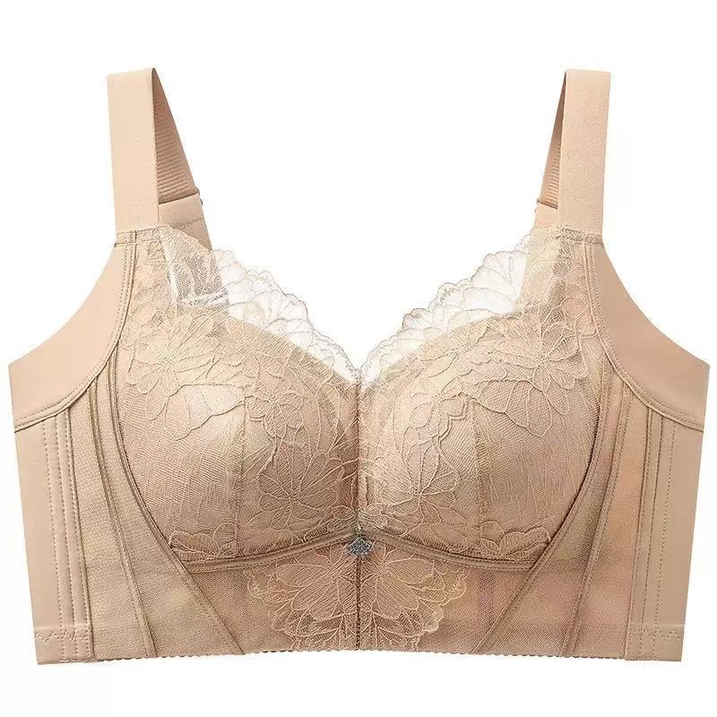Sutien pentru mărime mare, cupă subțire, fără sârmă, dantelat, modelator, susținere laterală, cupă CD
