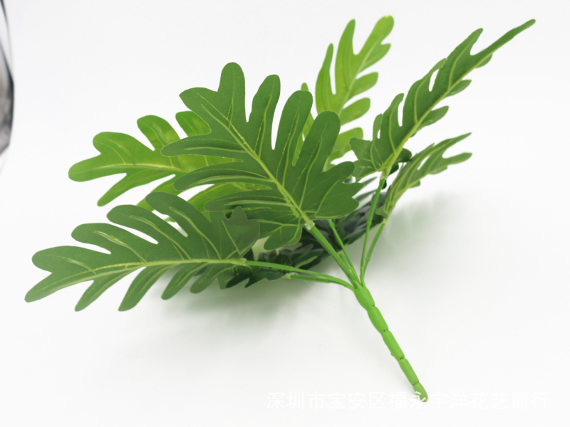 Plantă artificială de perete cu 9 tulpini de frunze de taro pentru decor