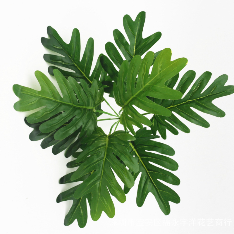 Plantă artificială de perete cu 9 tulpini de frunze de taro pentru decor