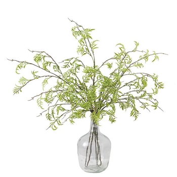 Frunze artificiale de ferigă verzi, iarbă de ferigă aurie, textură moale din cauciuc, decor pentru casă, aranjament floral pentru salon de prezentare
