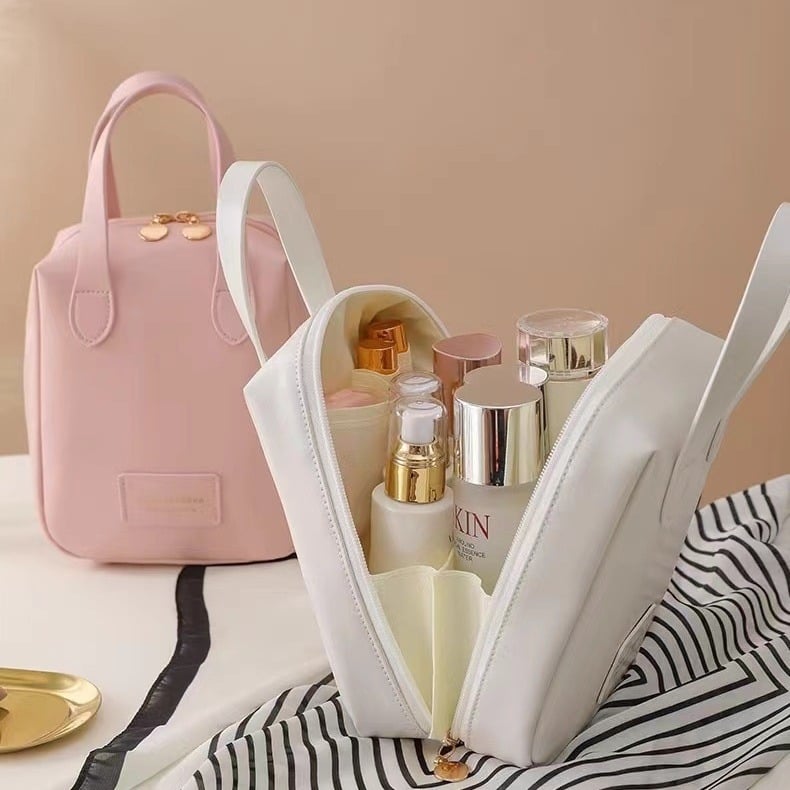Geantă de cosmetică pentru femei, în formă de scoică, nou în 2024, portabilă, cu capacitate mare pentru călătorii și depozitare de produse cosmetice