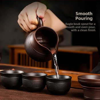 Fialový hlinený pohár na fair er — kompletne ručne vyrobené sitko na čaj a sada príslušenstva na čajový obrad, filter na čaj, delič čaju pre domácnosť, riad, veľkokapacitná kanvica na čaj