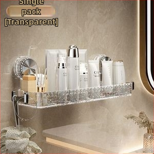 Raft de depozitare montat pe perete cu ventuze colorate pentru baie – organizator pentru prosoape de baie și prosoape de față