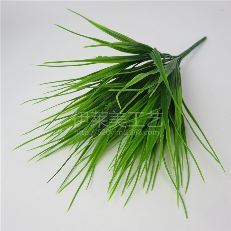 Buchet de flori artificiale cu 7 tulpini, 98 frunze, iarbă plastică, decor pentru living