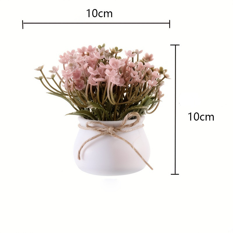 Plantă artificială în ghiveci cu flori, decor de masă, accent pentru living interior