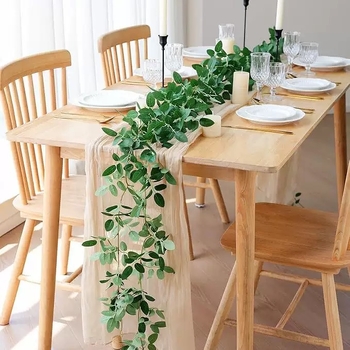 Viță artificială verde cu frunze de trandafir – buchet decorativ pentru casă, centru de masă